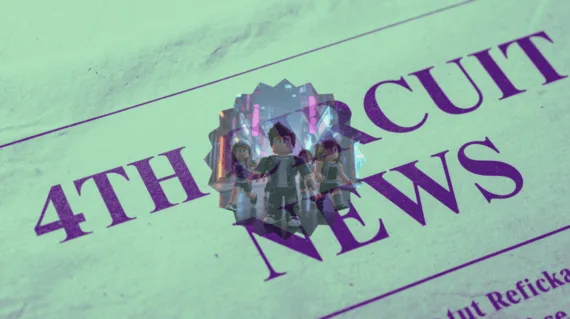 4th Circuit Roblox News headline featuring gaming avatars in public