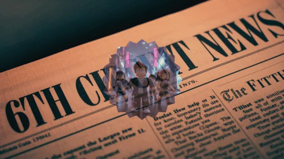 6th Circuit Roblox News headline featuring gaming avatars in public